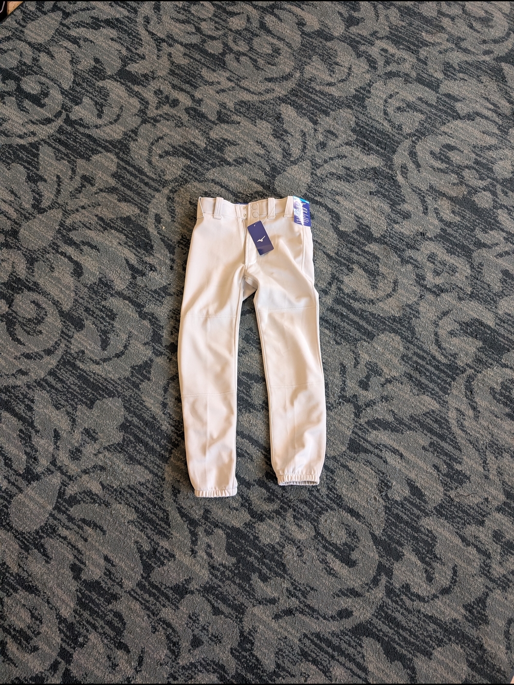 Mizuno Grey Yourh Baseball Pants with Elastic Ankles